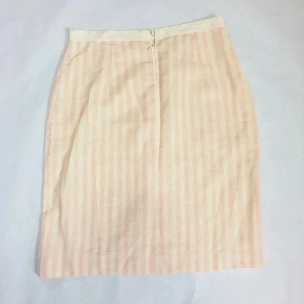 AKRIS Punto Striped Linen Pencil Skirt
